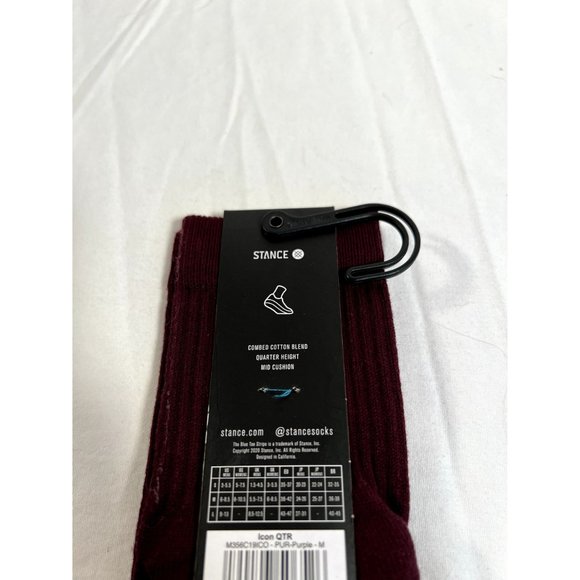 Stance Icon QTR Socks sz Medium Wine NWT - Picture 4 of 4